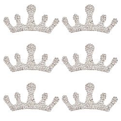 Crown Self Adhesive Rhinestone Appliques, Sparkling Rhinestone Stickers, Dress Shoes Garment Decoration, Crystal, 32.5x65x2mm(DIY-WH0349-70)