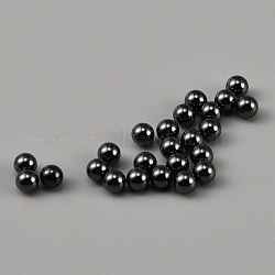25Pcs Silicon Carbide Handmade Porcelain Beads, No Hole, Round, Black, 4mm(FIND-DR0002-34)