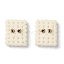 Opaque Resin Cabochons, Biscuit with Eyes, Old Lace, 20.5x16.5x9.5mm(CRES-J045-03A-01)