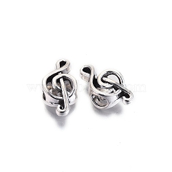 Tibetan Style Alloy European Beads, Large Hole Beads, Cadmium Free & Lead Free, Musical Note, Antique Silver, 18x9x7mm, Hole: 4.5mm, about 580pcs/1000g(TIBE-S314-83AS-RS)