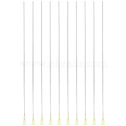 10Pcs 304 Stainless Steel Blunt Tip Dispensing Needle with PP Luer Lock, Syringe Needle Applicator Needles for Liquid Measuring Epoxy Resin Craft, Yellow, 268x7.5x6.5mm, Hole: 4mm, Pin: 0.8mm(FIND-BC0005-11)