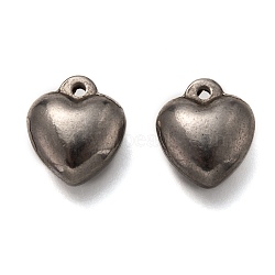 Tarnish Resistant 304 Stainless Steel Charms, Heart, Stainless Steel Color, 11.5x10.5x6mm, Hole: 1.2mm(STAS-H123-02P)