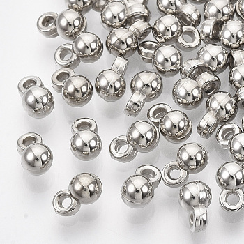 CCB Plastic Charms, Round, Platinum, 6.5x4mm, Hole: 1mm, about 1079pcs/50g