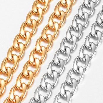 304 Stainless Steel Necklaces, Curb Chain Necklaces, Mixed Color, 29.8 inch(75.7cm)