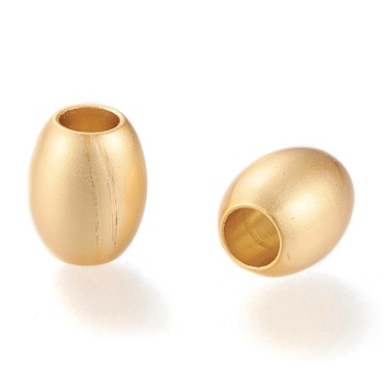 Matte Brass European Style Beads, Large Hole Beads, Long-Lasting Plated, Barrel, Real 18K Gold Plated, 12x10mm, Hole: 5mm