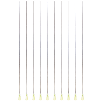 10Pcs 304 Stainless Steel Blunt Tip Dispensing Needle with PP Luer Lock, Syringe Needle Applicator Needles for Liquid Measuring Epoxy Resin Craft, Yellow, 268x7.5x6.5mm, Hole: 4mm, Pin: 0.8mm