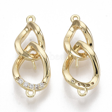 Real Gold Plated Clear Brass+Cubic Zirconia Peg Bails