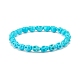 bracelet extensible tête de mort synthétique turquoise (teint)(BJEW-JB08068-02)-1