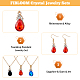 3 Sets 3 Colors Rhinestone Teardrop Dangle Earrings & Pendant Necklace(SJEW-FI0001-27)-3