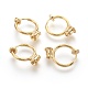 Eco-Friendly Brass Clip-on Hoop Earrings(X-KK-L168-04G)-1