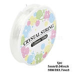 3 Rolls Round Elastic Crystal Thread, Stretchy String Bead Cord, for Beaded Jewelry Making, Clear, 1mm, about 10.93 yards(10m)/roll(EW-YW0001-17D-01)