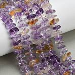 Natural Ametrine Beads Strands, Nuggets, with Seed Beads, Grade A, 9~12x9~12x3.5~5mm, Hole: 0.8mm, about 63~65pcs/strand, 14.76''~15.35''(37.5~39cm)(G-Z124-A02-01)