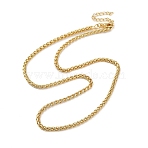 3MM Brass Wheat Chain Necklaces, Lead Free & Cadmium Free, Long-Lasting Plated, Rack Plating, Real 18K Gold Plated, 17.87 inch(45.4cm)(NJEW-M108-08G-01)
