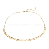 Vacuum Plating 304 Stainless Steel Flat Round Pendant Necklaces, with Lobster Claw Clasps, Golden, 15.67 inch(39.8cm)(NJEW-M187-02G)