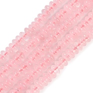 Natural Rose Quartz Beads Strands, Rondelle, 4~4.5x2~2.5mm, Hole: 1.2mm, about 155~163pcs/strand, 15.24''~15.31''(38.7~38.9cm)(G-K343-C25-01)