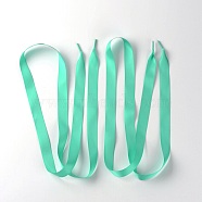 (Clearance Sale)Flat Smooth Polyester Satin Shoelaces, for Shoe Accessories, Aquamarine, 1210x20mm, 2pcs/pair(DIY-WH0265-05E)