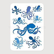 PET Hollow Out Drawing Painting Stencils, for DIY Scrapbook, Photo Album, Octopus, 297x210mm(DIY-WH0421-0054)