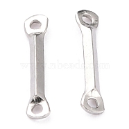 201 Stainless Steel Links Connectors, Bar Links, Stainless Steel Color,  11x1.3x1.3mm, Hole: 0.9mm(STAS-B011-03P)