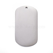 304 Stainless Steel Pendants, Stamping Blank Tag, Rectangle, Stainless Steel Color, 25x13x1mm, Hole: 1.2mm(STAS-F254-09A-P)