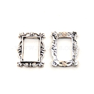 Alloy Nail Alloy Photo Frame Design, 3D Retro Hollow Nail Art Decoration Patch, Rectangle, Antique Silver, 13x10x1mm(MRMJ-WH0080-04AS)