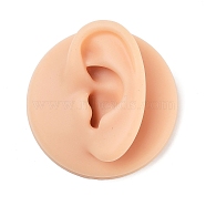 Left Soft Silicone Ear Displays Mould, Earrings Ear Stud Display Teaching Tools for Piercing Suture Acupuncture Practice, PeachPuff, 6.4x2.5cm(ODIS-NH0001-02E)