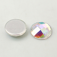 Imitation Taiwan Acrylic Rhinestone Flat Back Cabochons, Faceted, Half Round/Dome, Colorful, 12x4mm, 1000pcs/bag(GACR-D002-12mm-17)