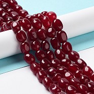 Natural Jade Beads Strands, Dyed, Nuggets, Tumbled Stone, Dark Red, 9.5~11.5x8~8.5x7~8mm, Hole: 1mm, about 34~38pcs/strand, 14.76~15.16''(37.5~38.5cm)(G-E614-B01-07)