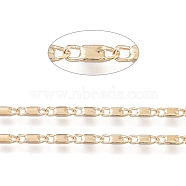 Brass Bar Link Chains, with Spool, Soldered, Real 18K Gold Plated, 5x1.5x1mm, about 32.8 Feet(10m)/roll(CHC-R126-08G-A)