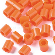 PE Fuse Beads, DIY Melty Beads, Tube, Orange, 5x5mm, Hole: 3mm, about 8000pcs/500g(DIY-R013-77)