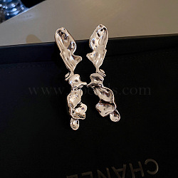 Silver Needle Silver Earrings Fashion Metal Earrings Simple Design Earrings, Platinum(TV7290-1)