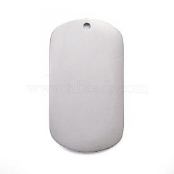 304 Stainless Steel Pendants, Stamping Blank Tag, Rectangle, Stainless Steel Color, 25x13x1mm, Hole: 1.2mm(STAS-F254-09A-P)