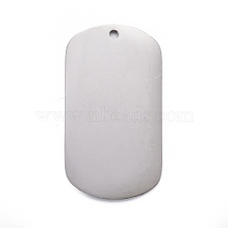 Non-Tarnish 304 Stainless Steel Pendants, Stamping Blank Tag, Rectangle, Stainless Steel Color, 25x13x1mm, Hole: 1.2mm(STAS-F254-09A-P)