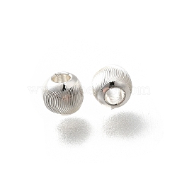 Brass Beads, Round, Silver, 4.5x4mm, Hole: 1.8mm(KK-K378-54S)