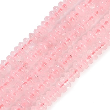 Natural Rose Quartz Beads Strands, Rondelle, 4~4.5x2~2.5mm, Hole: 1.2mm, about 155~163pcs/strand, 15.24''~15.31''(38.7~38.9cm)