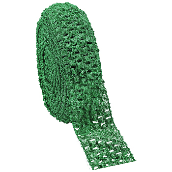Polyester Ribbons, Elastic Crochet Headband, for Baby Headbands, Green, 42mm