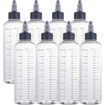 Plastic Empty Bottle, Clear, 19cm, Capacity: 230ml, 8pcs/set