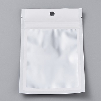 Plastic Zip Lock Bag, Gradient Color Storage Bags, Self Seal Bag, Top Seal, with Window and Hang Hole, Rectangle, White, 15x10x0.25cm, Unilateral Thickness: 3.9 Mil(0.1mm), 95~100pcs/bag