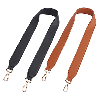PU Leather Bag Strap, Single Shoulder Belts, with Zinc Alloy Swivel Clasps, for Bag Straps Replacement Accessories, Light Gold, Mixed Color, 900x40x4.5mm, Clasp: 60x28x7.5mm, 2 colors, 1pc/color, 2pcs/set