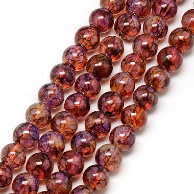 8mm DarkRed Round Glass Beads