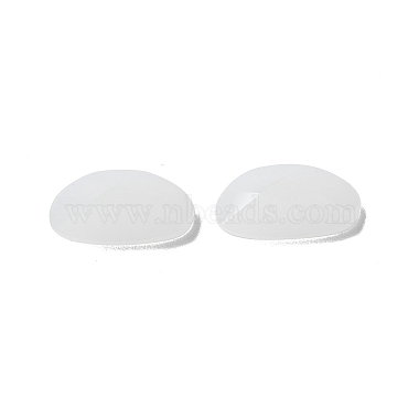 White Oval Glass Cabochons