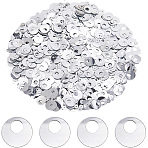 5Sets Iridescent PVC Paillette/Sequin Links, Flat Round, Gainsboro, 4~10x0.2mm, Hole: 1~4mm,(PVC-SC0001-16E)