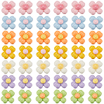 112Pcs 7 Colors Opaque Resin Decoden Cabochons, Flower, Mixed Color, 14x6mm, 16pcs/color(CRES-SC0003-08)