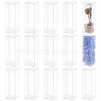 Foldable PET Packing Boxes, Rectangle, Clear, 3x3x9cm(CON-WH0099-87A)