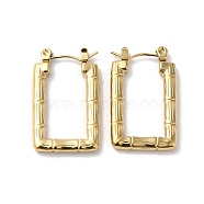 Rack Plating 304 Stainless Steel Hoop Earrings for Women, Bamboo, Real 18K Gold Plated, 26x16x3mm(EJEW-Z026-26G)
