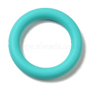 Silicone Beads, Ring, Dark Turquoise, 65x10mm, Hole: 3mm(SIL-Z010-03F)
