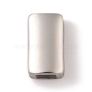 Non-Tarnish 304 Stainless Steel Slide Charms, Rectangle, Polished, Stainless Steel Color, 10x6x5mm, Hole: 3x3mm(STAS-C109-22P)