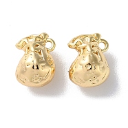 Brass Charms, Lucky Bag Charms, Real 18K Gold Plated, 9x6.5x6mm, Hole: 1mm(KK-F867-17G)