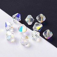 Imitation Austrian Crystal Beads, Grade AAA, K9 Glass, Faceted, Bicone, Clear AB, 8x8mm, Hole: 0.9~1mm(SWAR-F022-8x8mm-540)