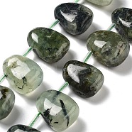 Natural Prehnite Beads Strands, Teardrop, Top Drilled, 22.5~26x14.5~19x12~14.5mm, Hole: 0.9mm, about 8~9pcs/strand, 7.48''~8.66''(19~22cm)(G-P528-E13-01)