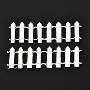 Miniature Fairy Garden Fence, DIY Wood Picket Fence Mini Ornament for Dollhouse, Decorative Fence Fencing for Outdoor or House Decor, White, 101~110x28~29x4.5~5mm(AJEW-Z005-01L)